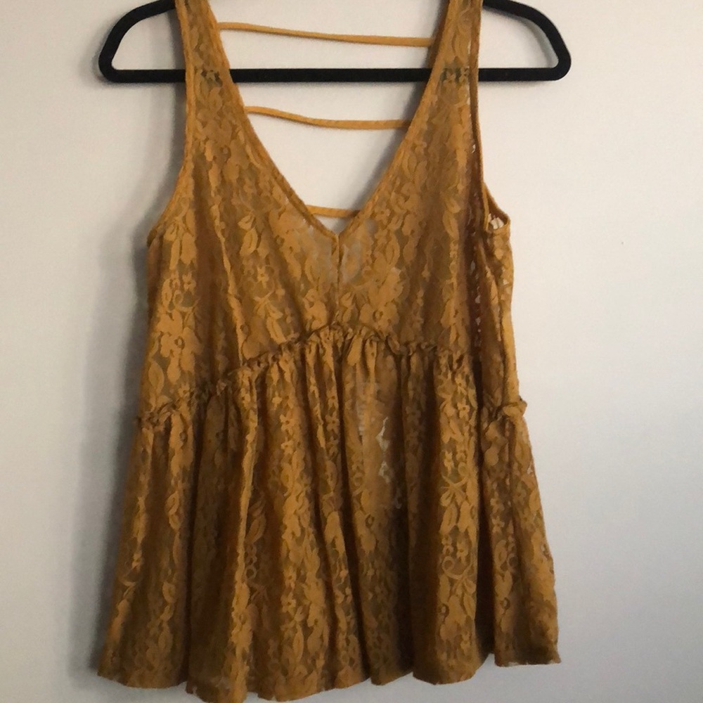 Lace Mustard Tank